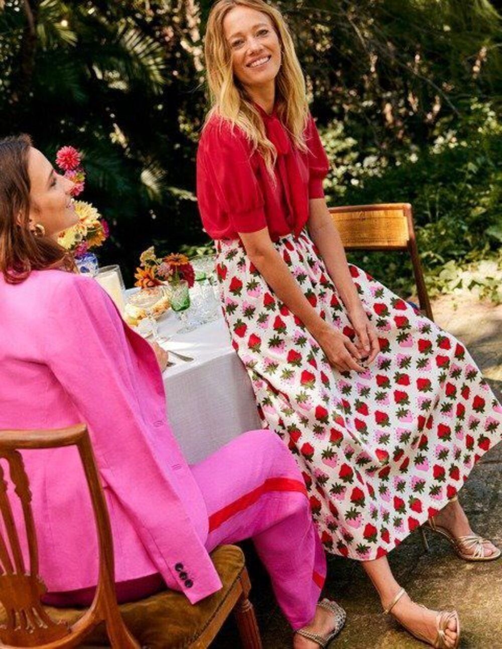 Boden Layla Strawberry Skirt  Cotton Sateen $168.00 Whimsy Cottage - Picture 2 of 10